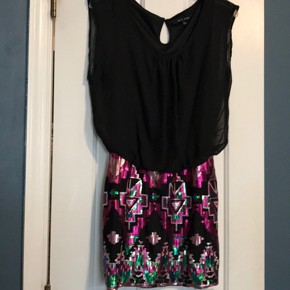 Short Black, purple, pink,green dress size medium